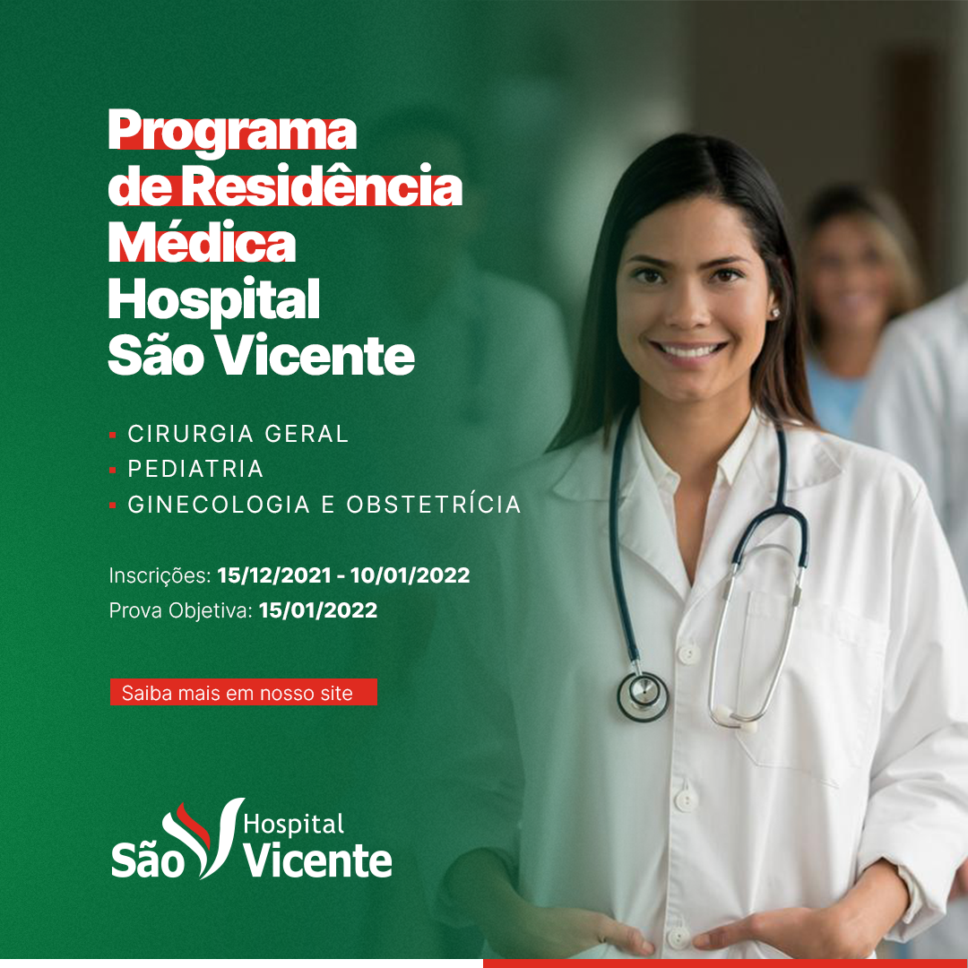 Hospital São Vicente de Paulo abre inscrições para Programa de Residência Médica no dia 15 de dezembro